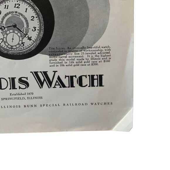 Vintage 1928 Illinois Watch 18009 Ticks an Hour Ad Advertisment - Picture 3 of 5